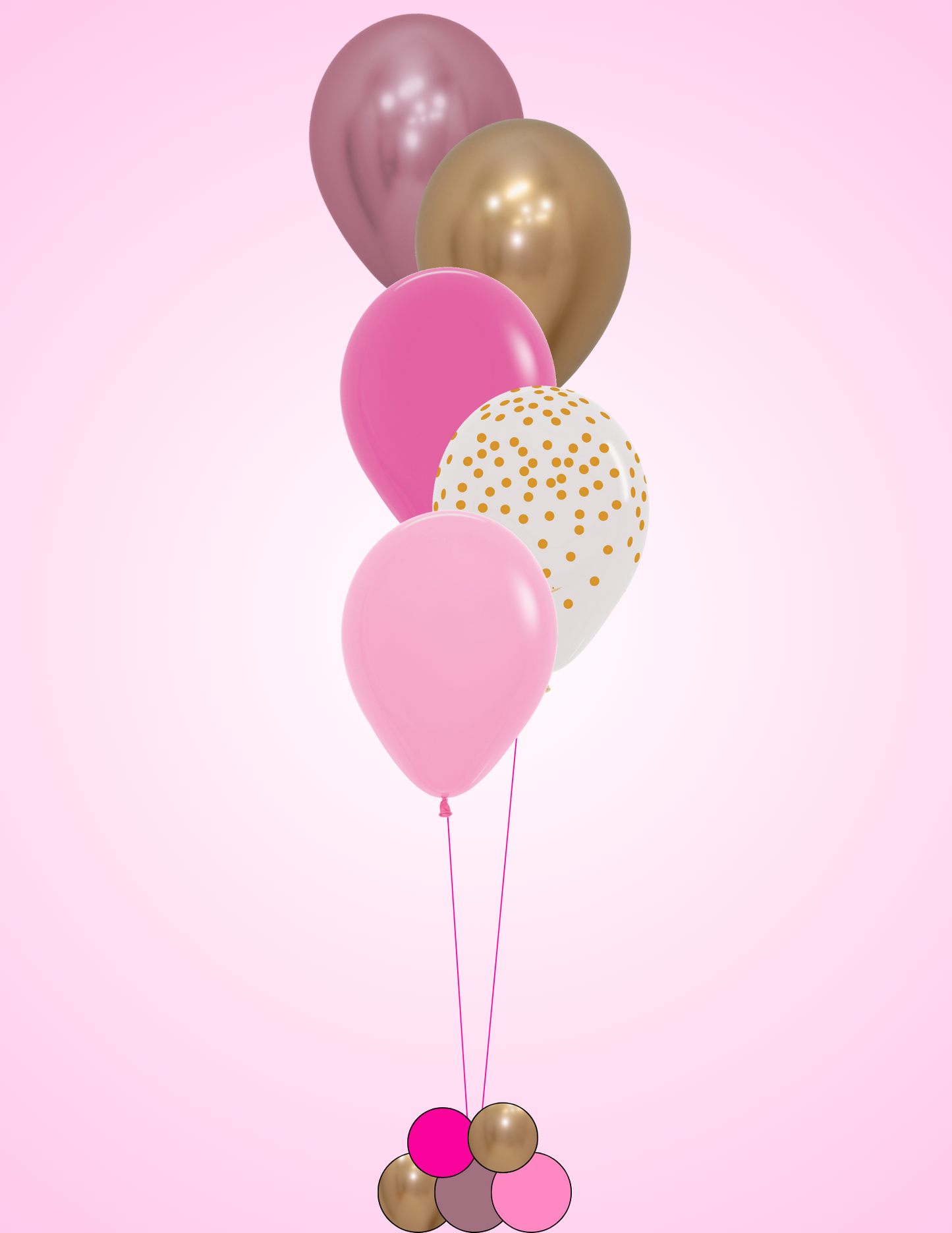 Gold & Pink Confetti - Latex Bunch