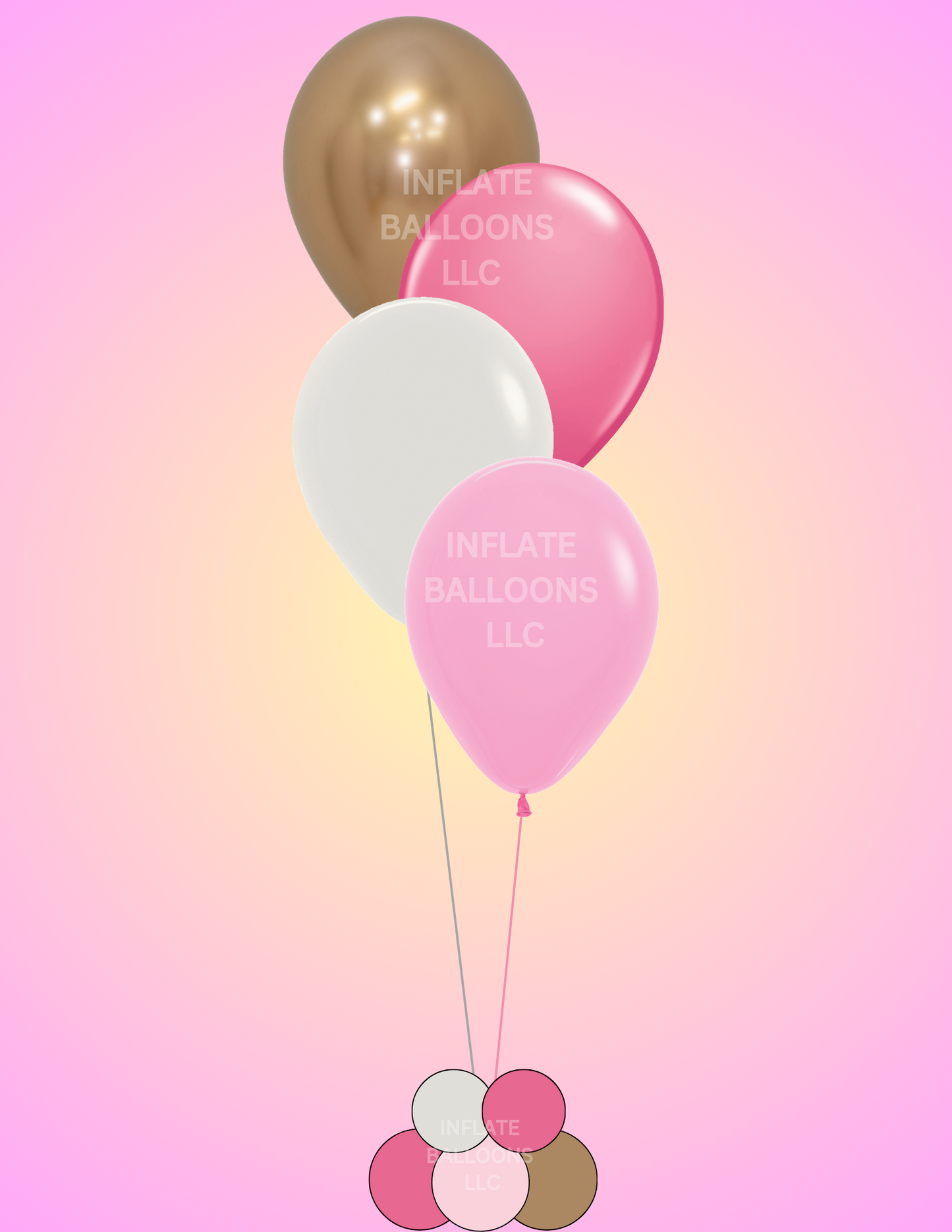 Pink, Gold, Cream - Latex Bunch
