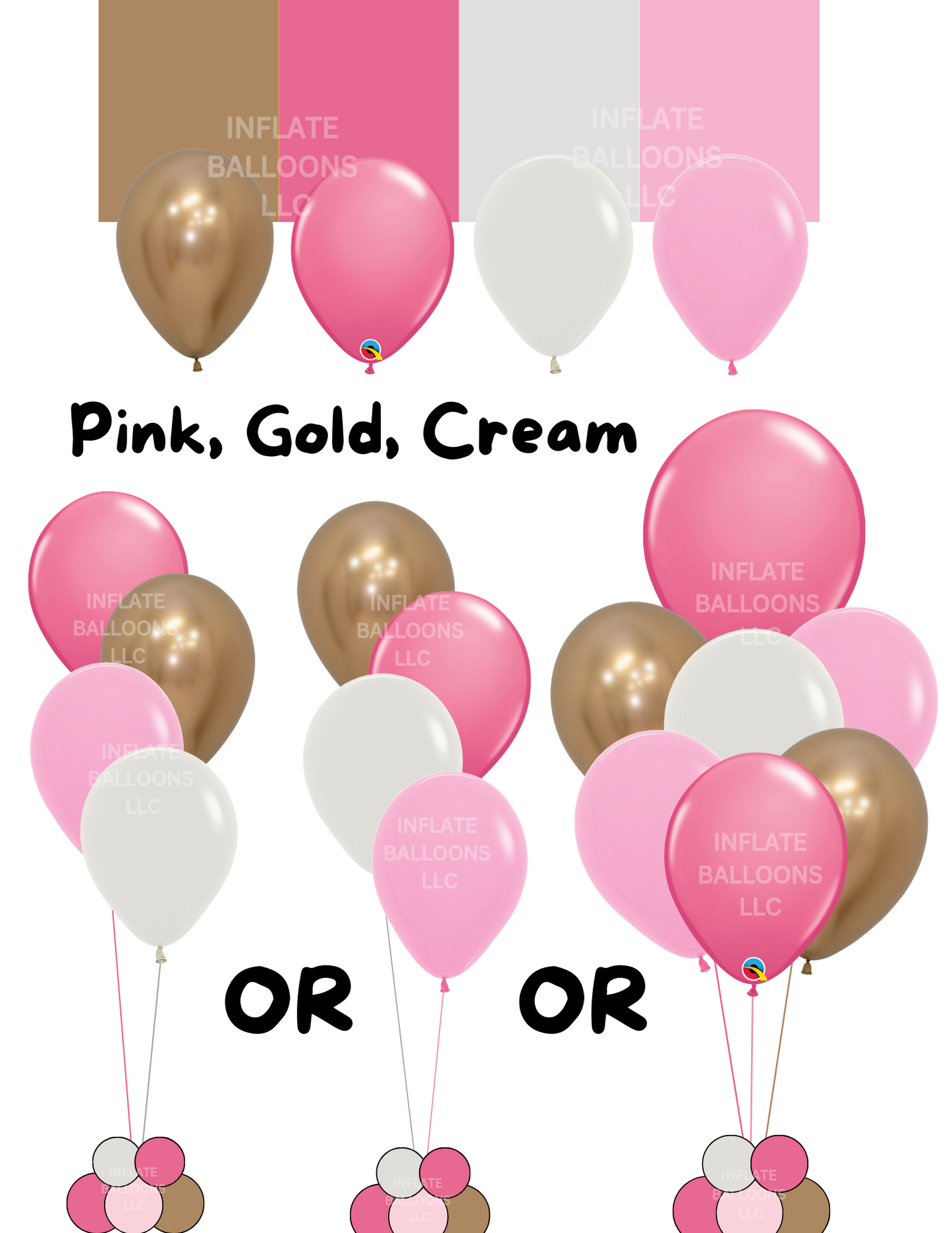 Pink, Gold, Cream - Latex Bunch