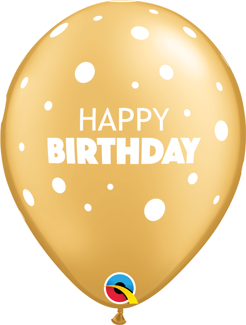 11" Happy Birthday Big & Little Dots Latex Balloon