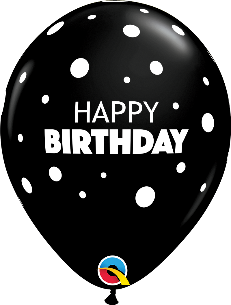 11" Happy Birthday Big & Little Dots Latex Balloon