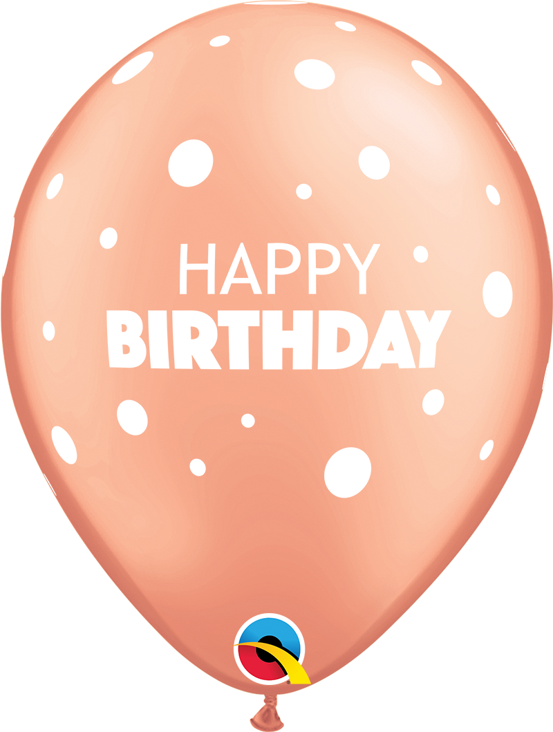 11" Happy Birthday Big & Little Dots Latex Balloon