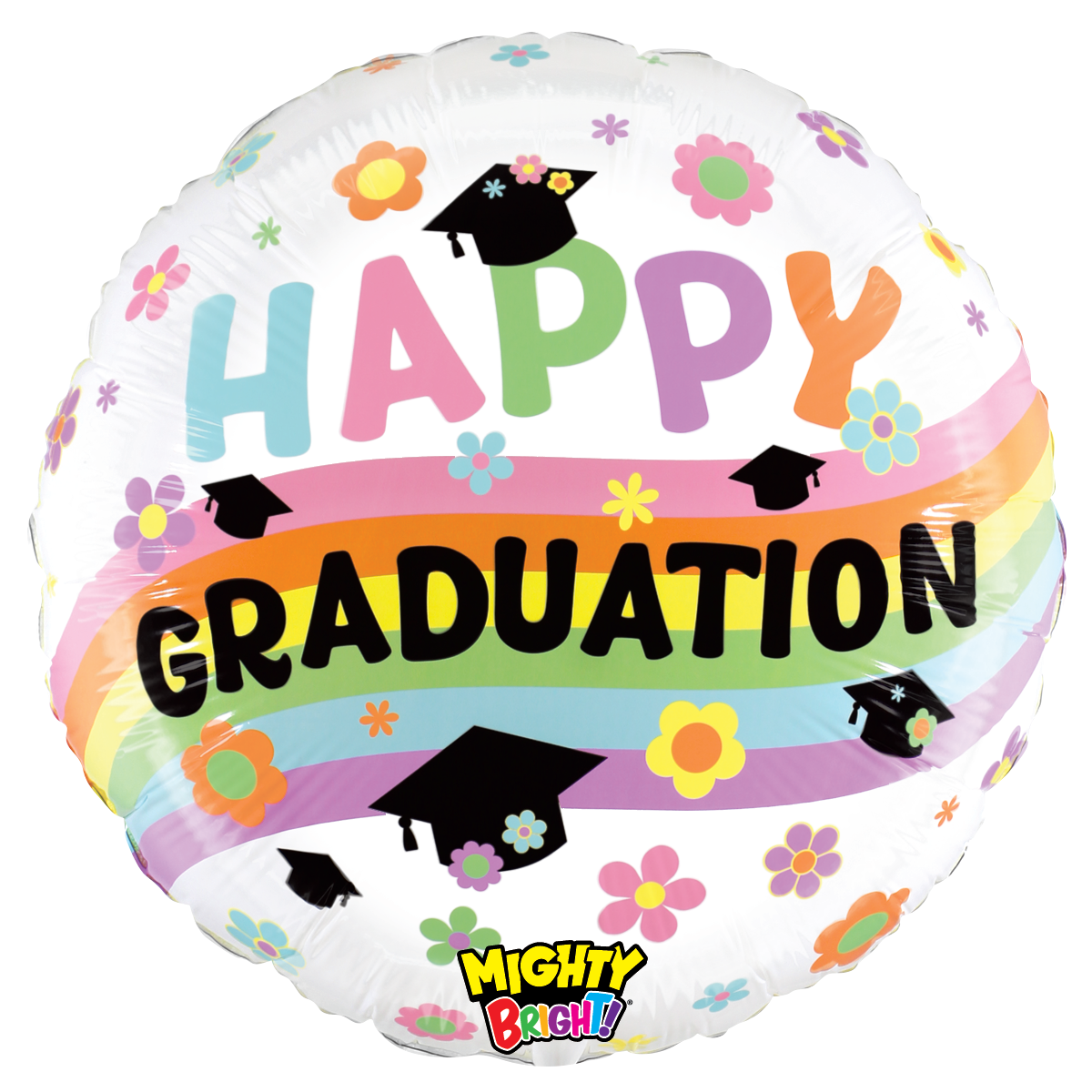 21" Mighty Graduation Pastel Rainbow Balloon