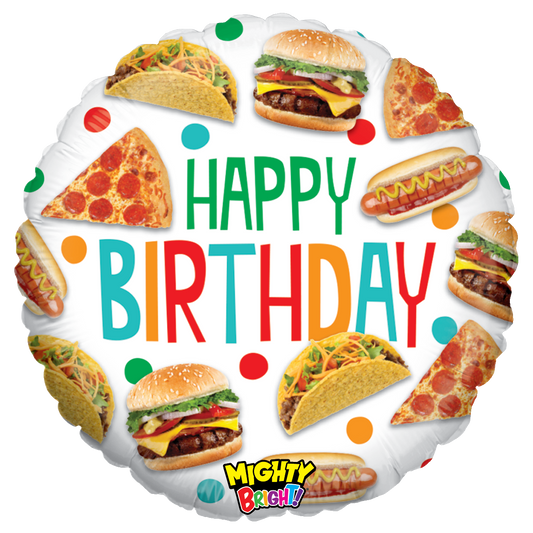 21" Happy Birthday Mighty Food Balloon
