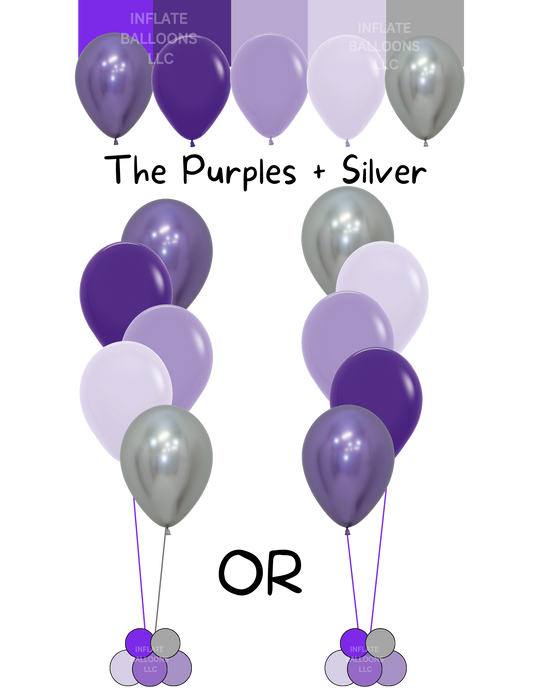 Purples + Silver - Latex Bunch
