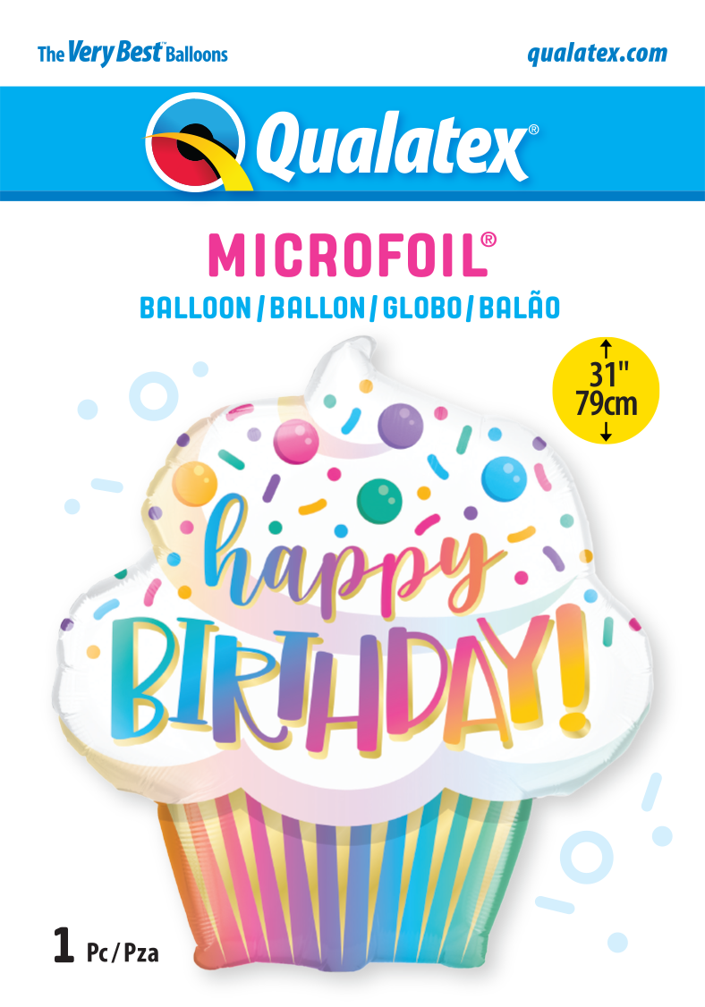 Happy Birthday - Ombre Cupcake SuperShape