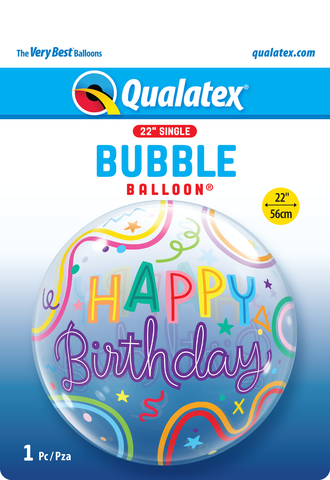 Birthday Squiggly Lines & Stars - Bubble