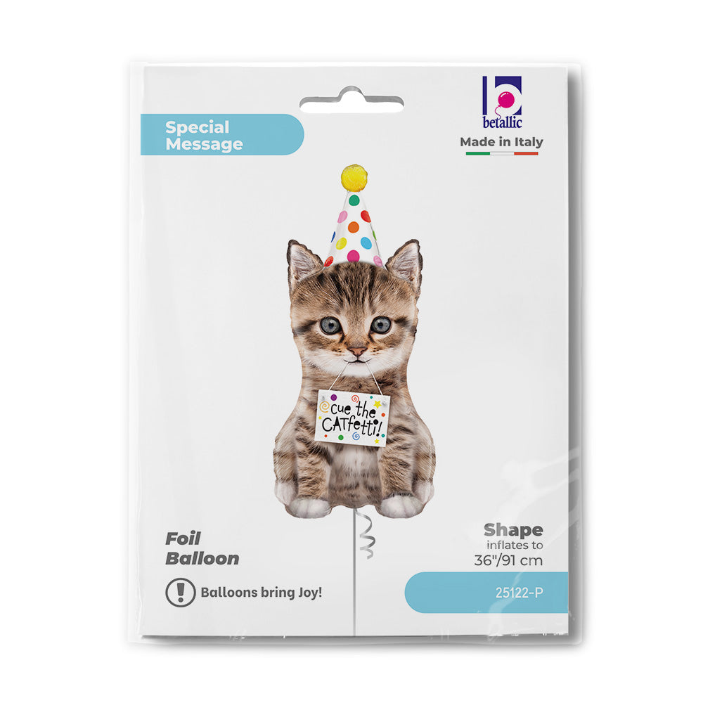 36" Cue the Catfetti SuperShape Foil Balloon