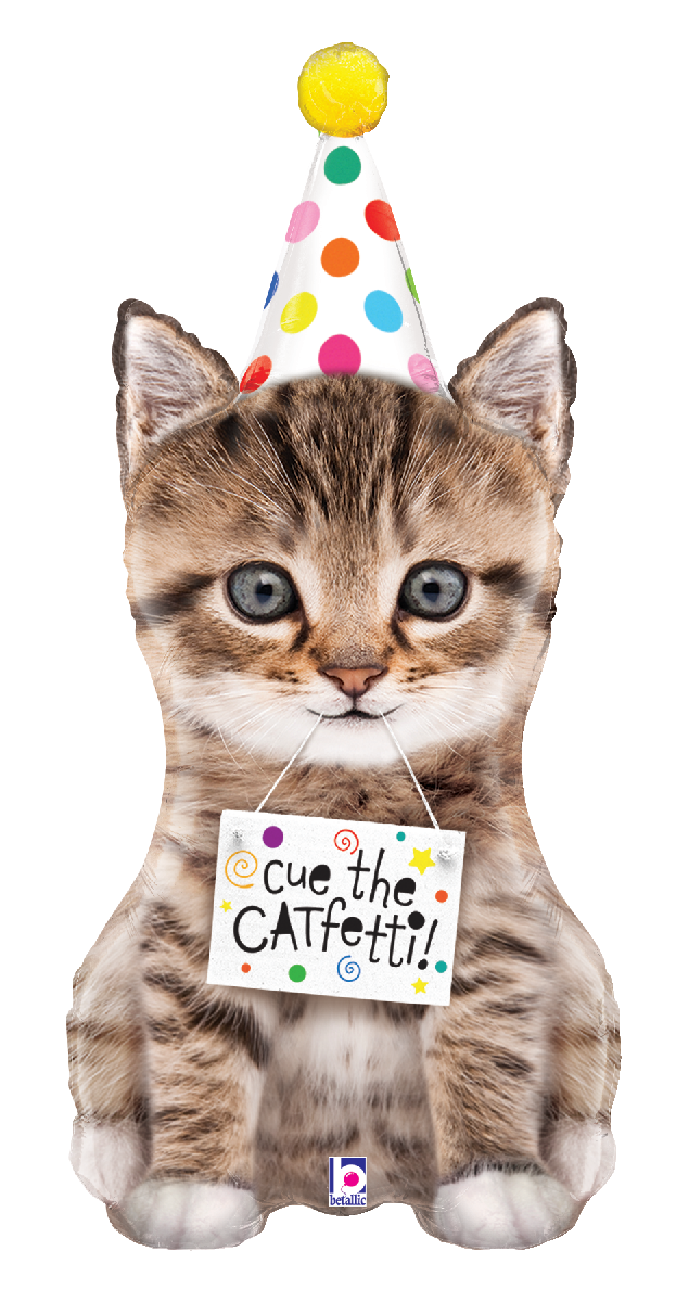 36" Cue the Catfetti SuperShape Foil Balloon