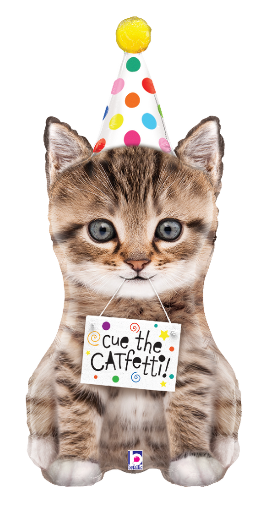 36" Cue the Catfetti SuperShape Foil Balloon