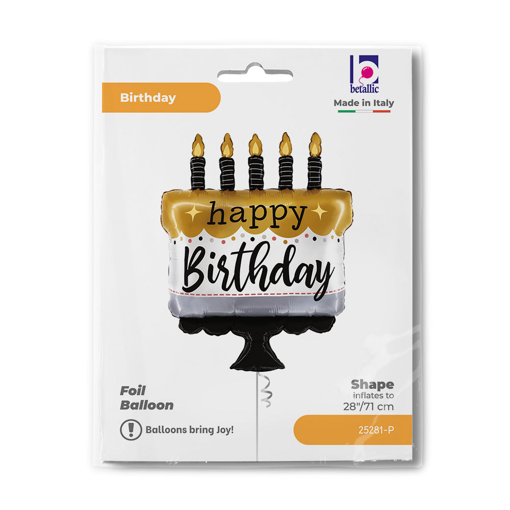 Satin Metallic Birthday Cake - SuperShape
