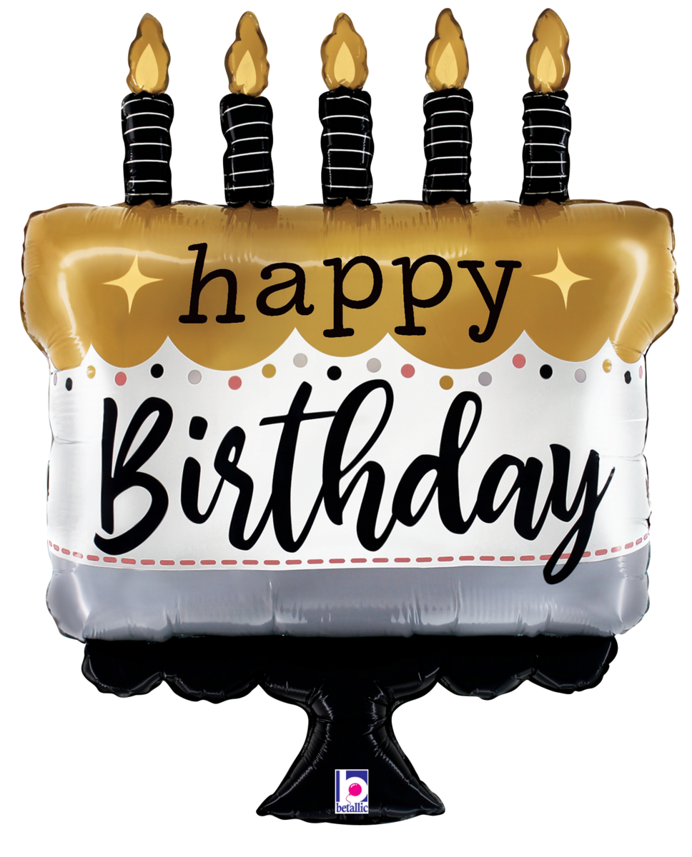 Satin Metallic Birthday Cake - SuperShape
