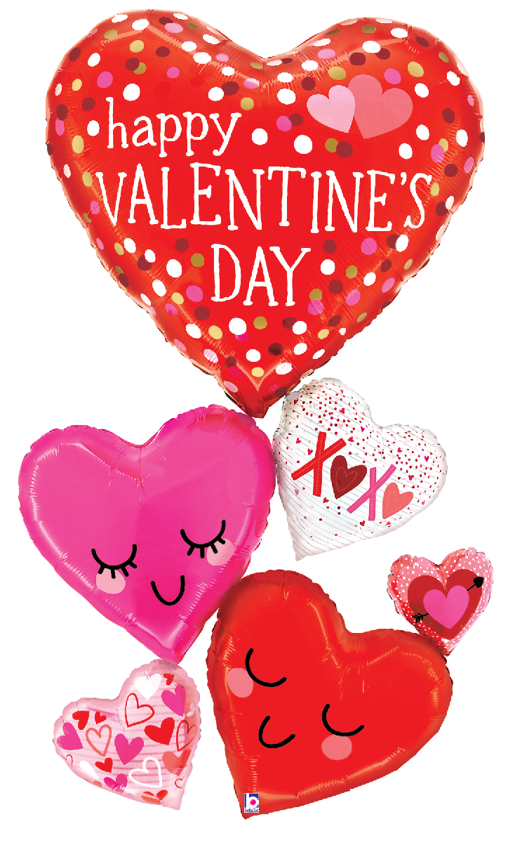 58" Special Delivery Valentine Happy Hearts Foil Balloon
