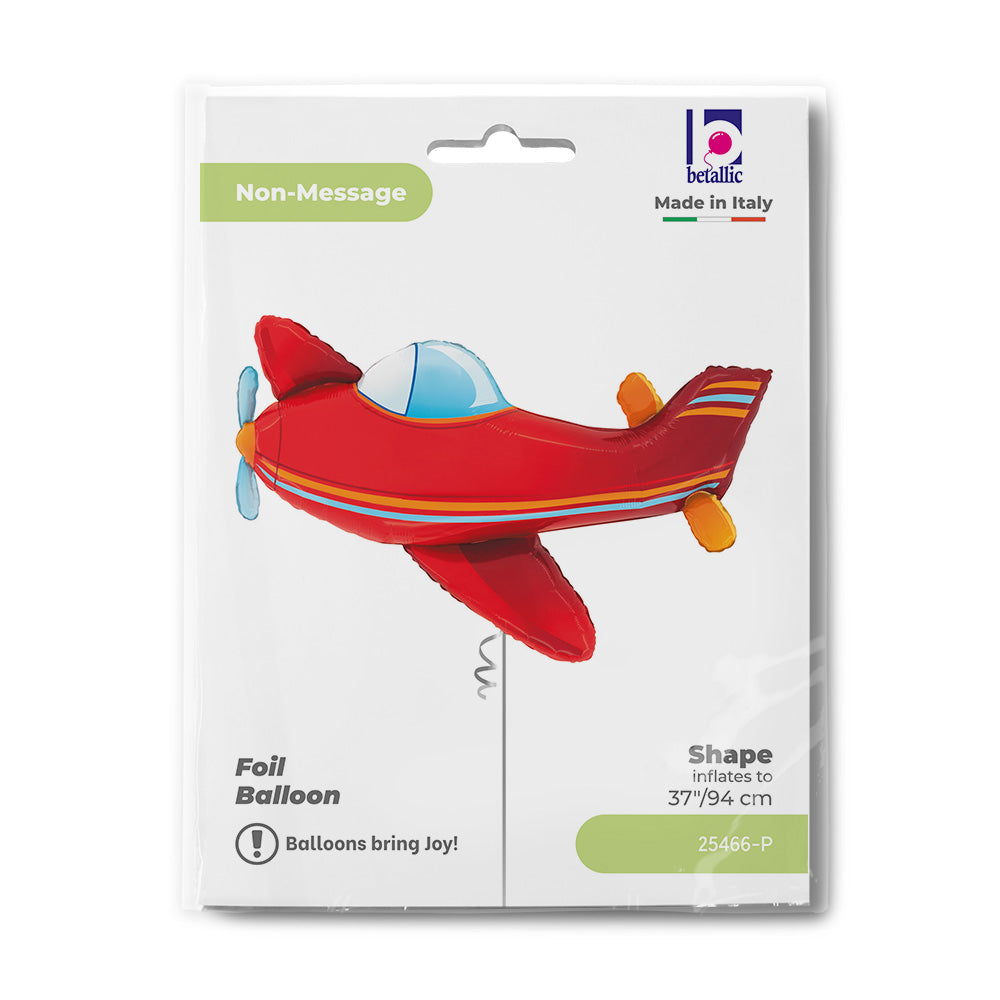 37" Red Airplane SuperShape Foil Balloon