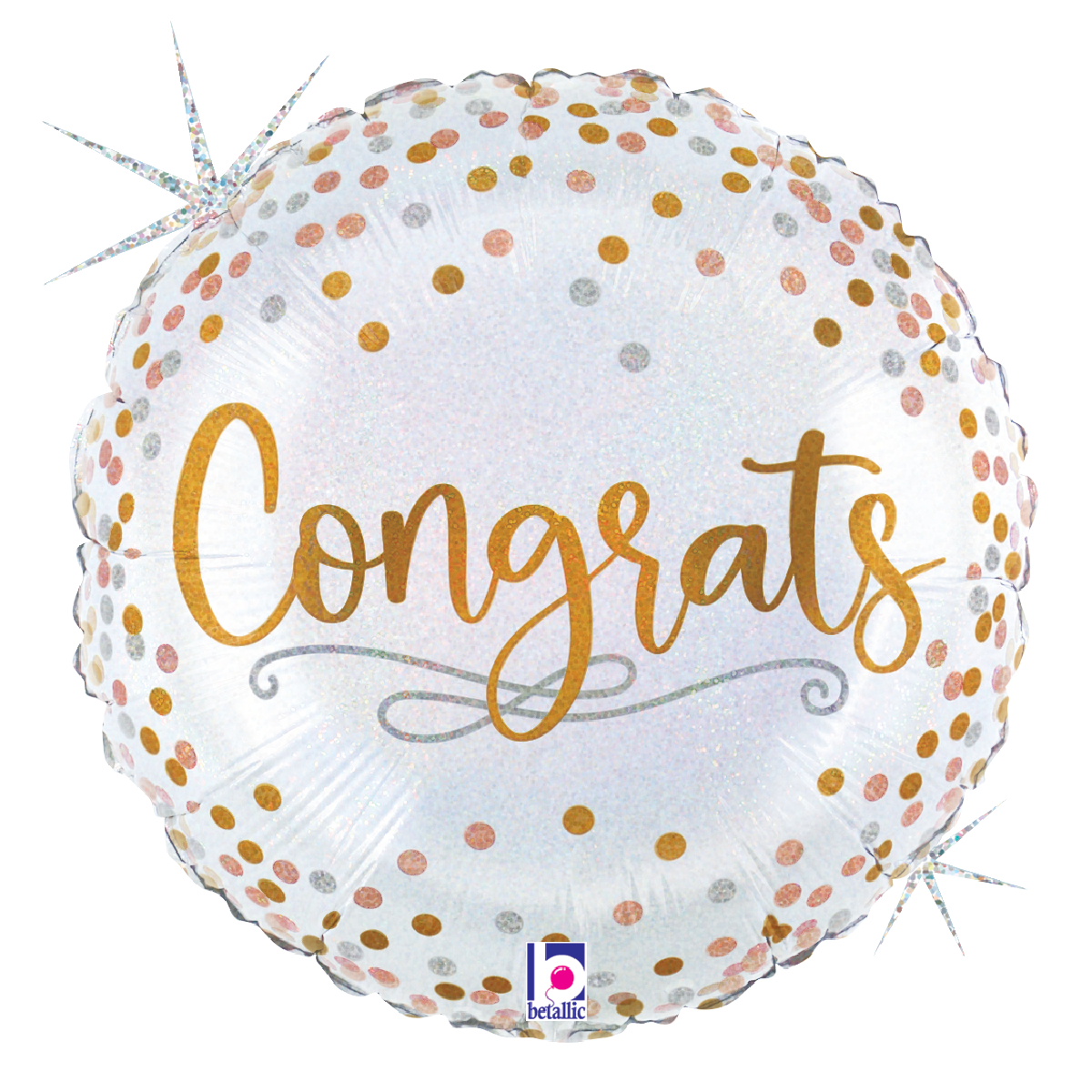 18" Congrats Confetti Holographic Foil Balloon