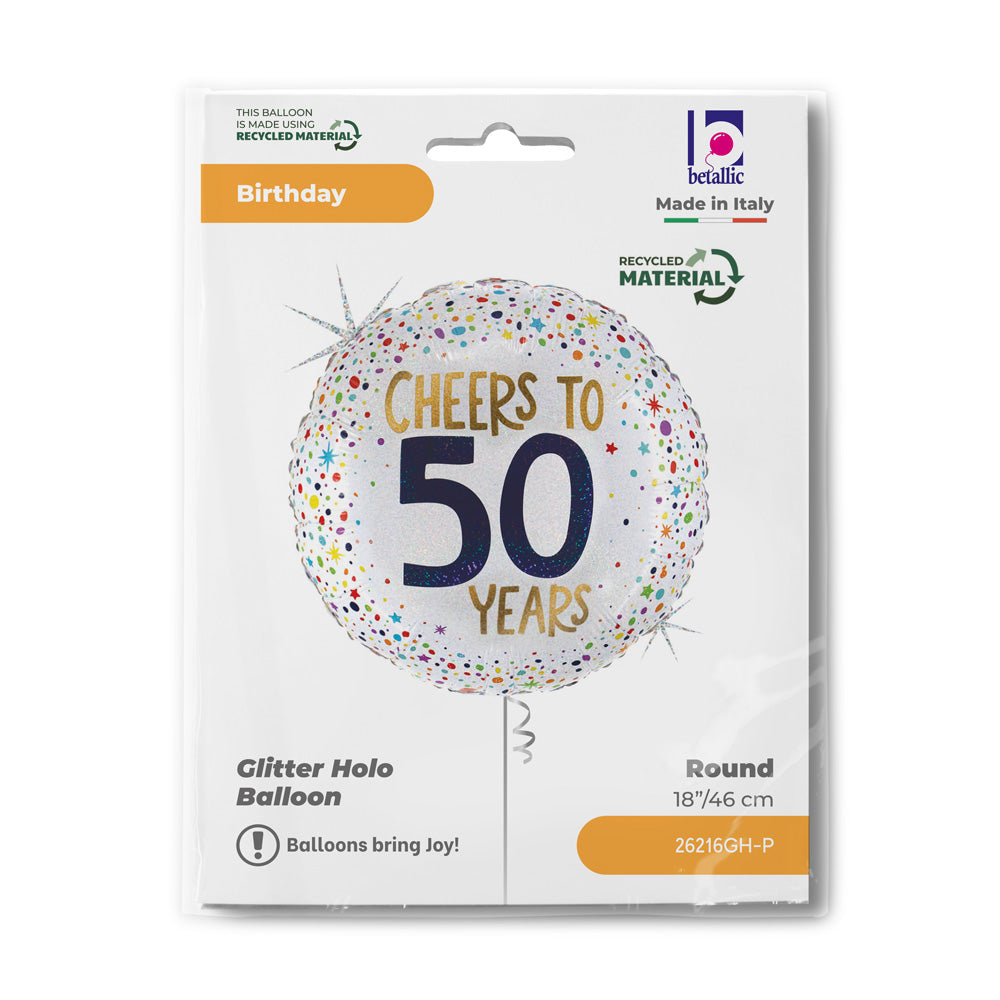 18" Cheers to 50 Years Foil Balloon