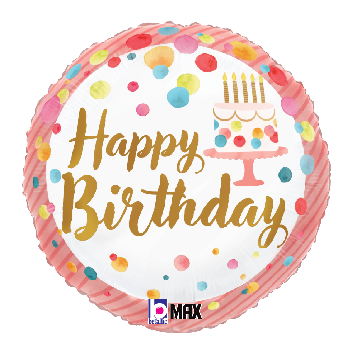 Birthday/Party Time - Pink Satin Foil Balloon