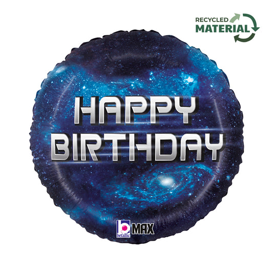 18" Happy Birthday Galaxy Foil Balloon
