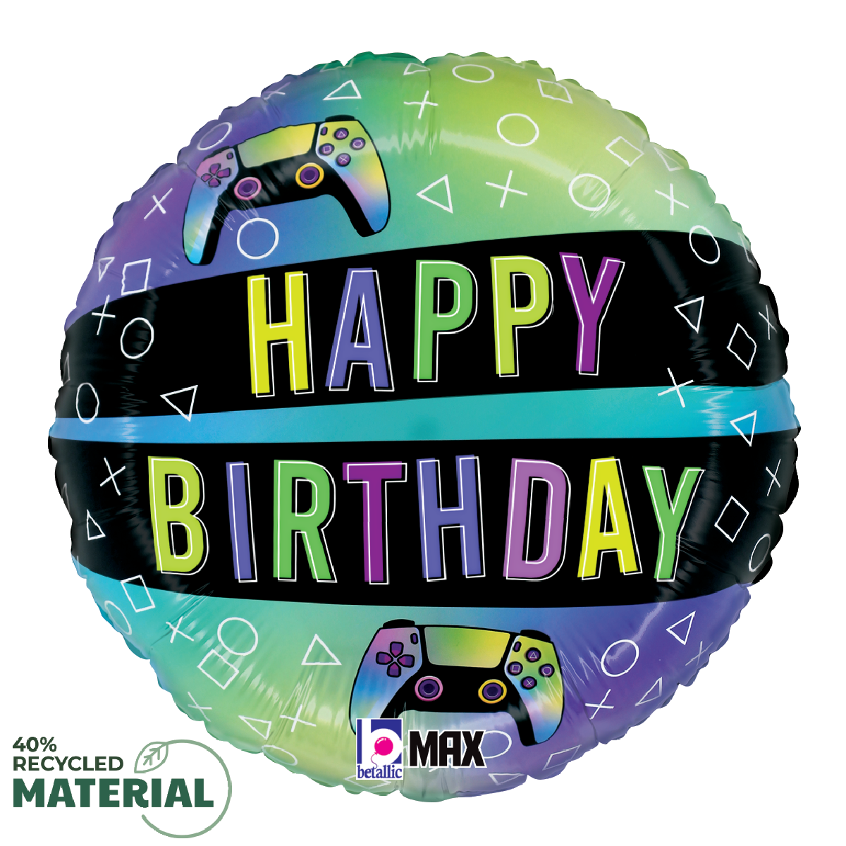 18" Happy Birthday Vivid Gaming Birthday Foil Balloon