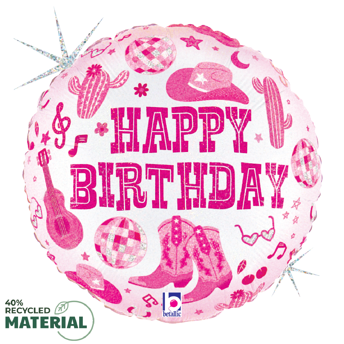 18" Happy Birthday Disco Cowgirl Party