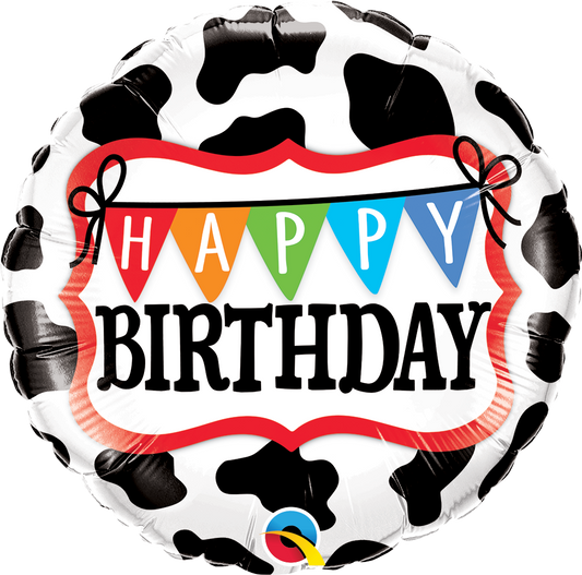Happy Birthday - Holstein Cow Pattern