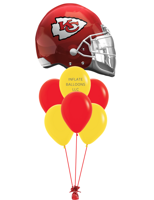KC Cheifs - Large Helmet Balloon Bouquet Bundle