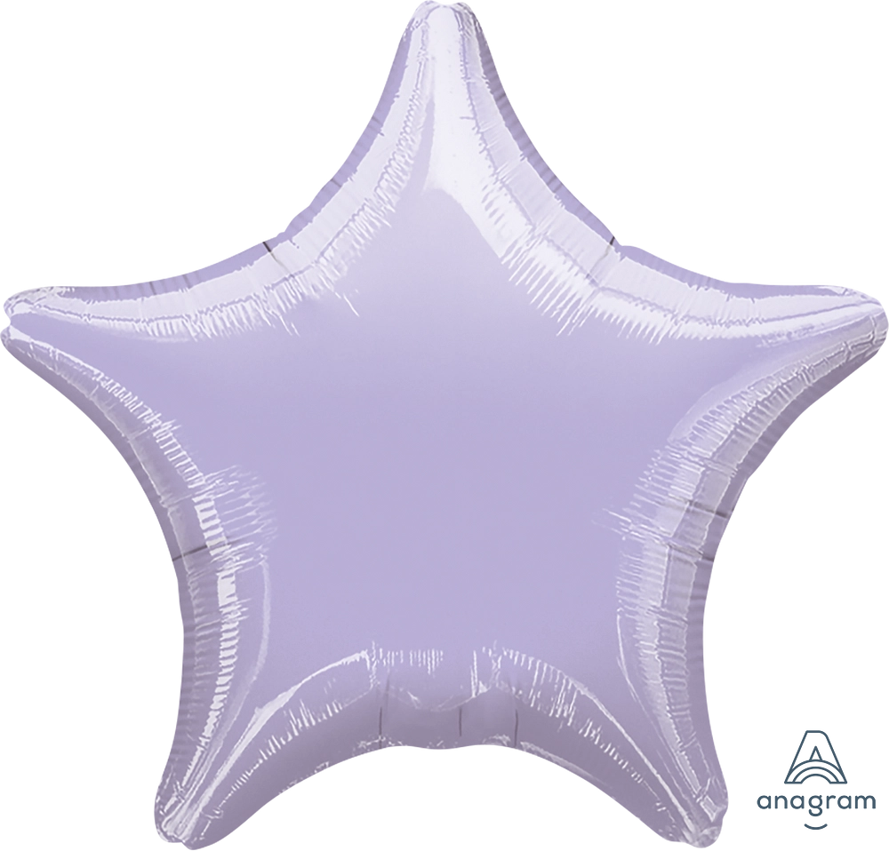 17" Metallic Pearl Pastel Lilac Star Foil