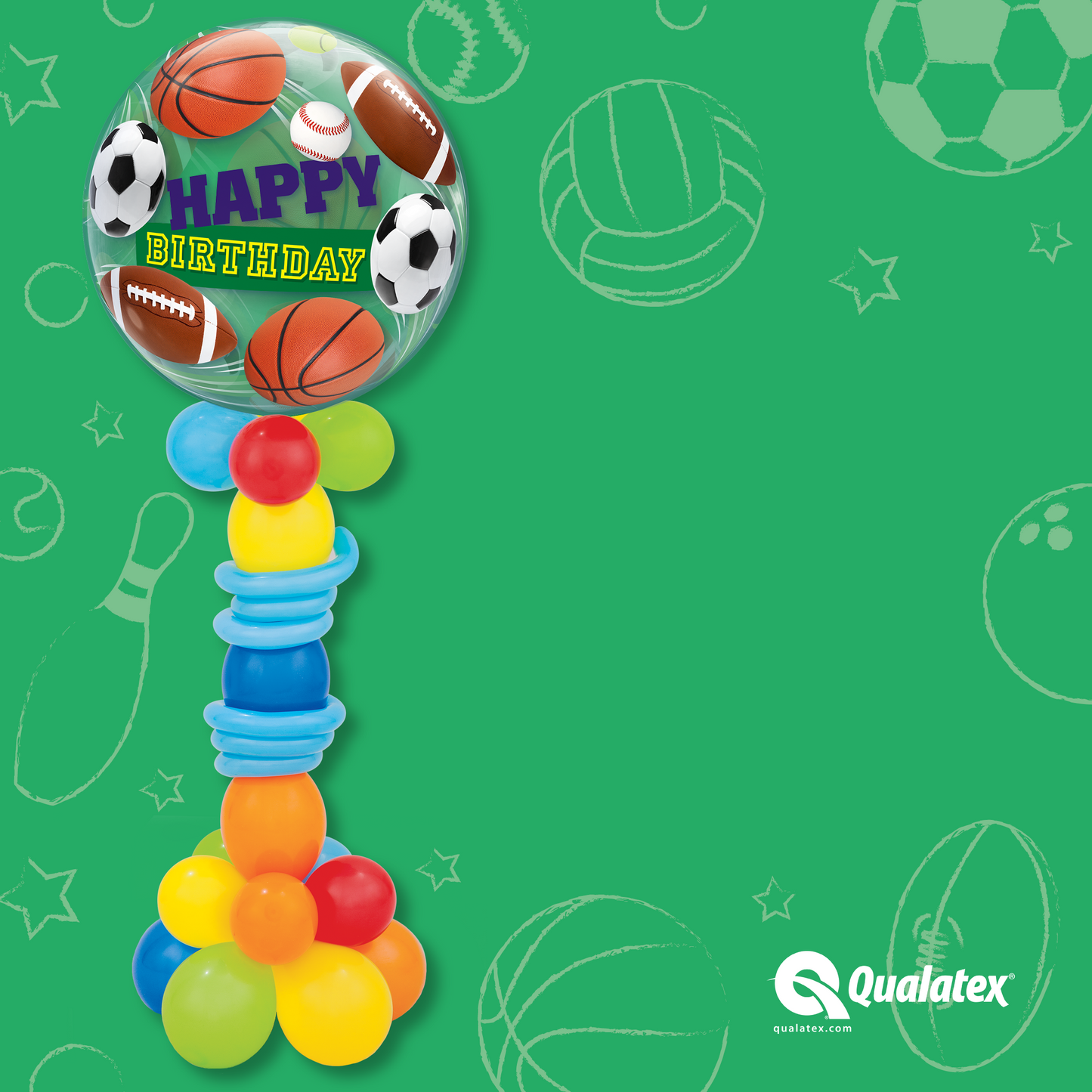Birthday Sports Bubble Column