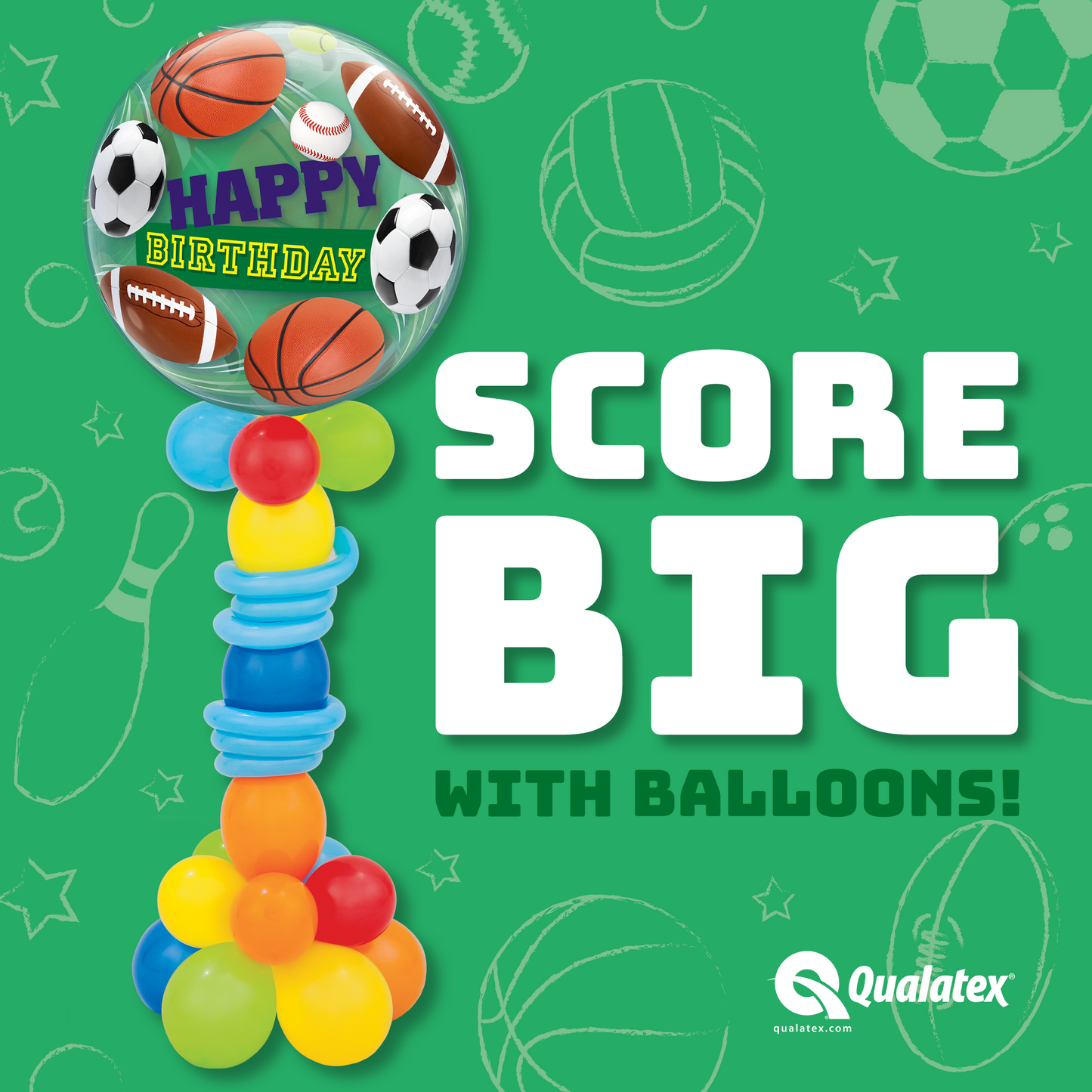 Birthday Sports Bubble Column