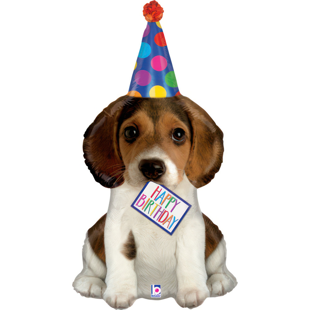 37" Birthday Puppy - SuperShape Balloon