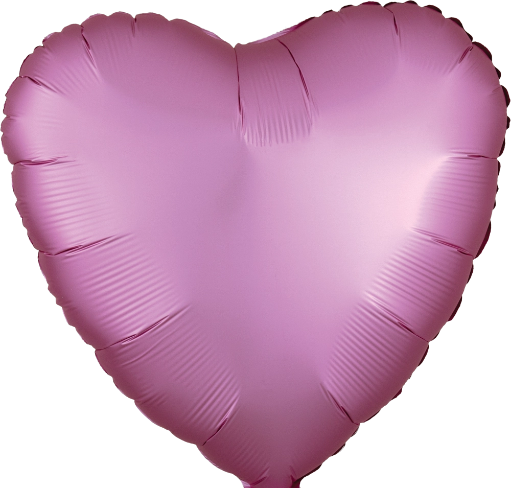 17" Flamingo Pink Satin Luxe Heart Foil