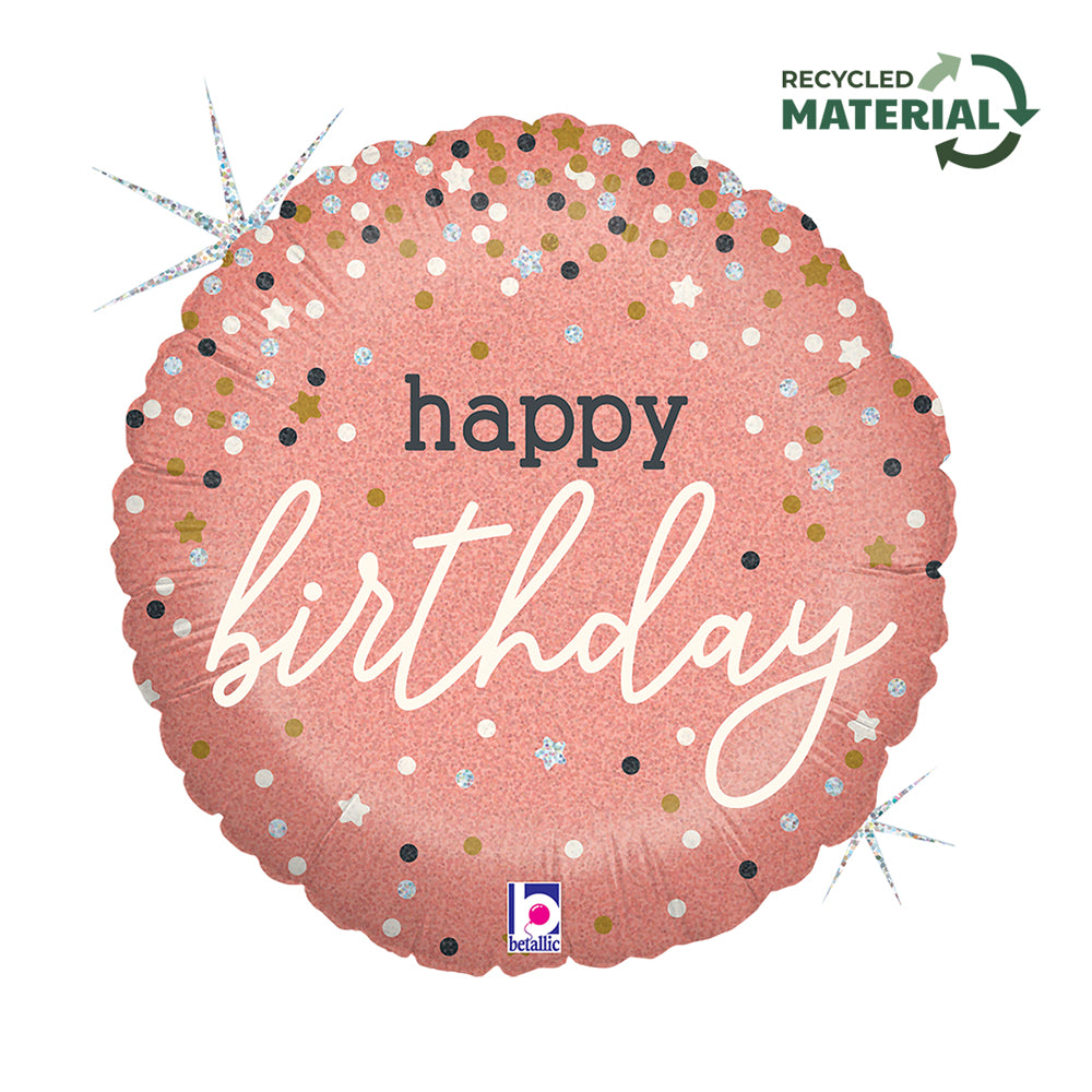 Rose Gold Confetti Birthday - Standup