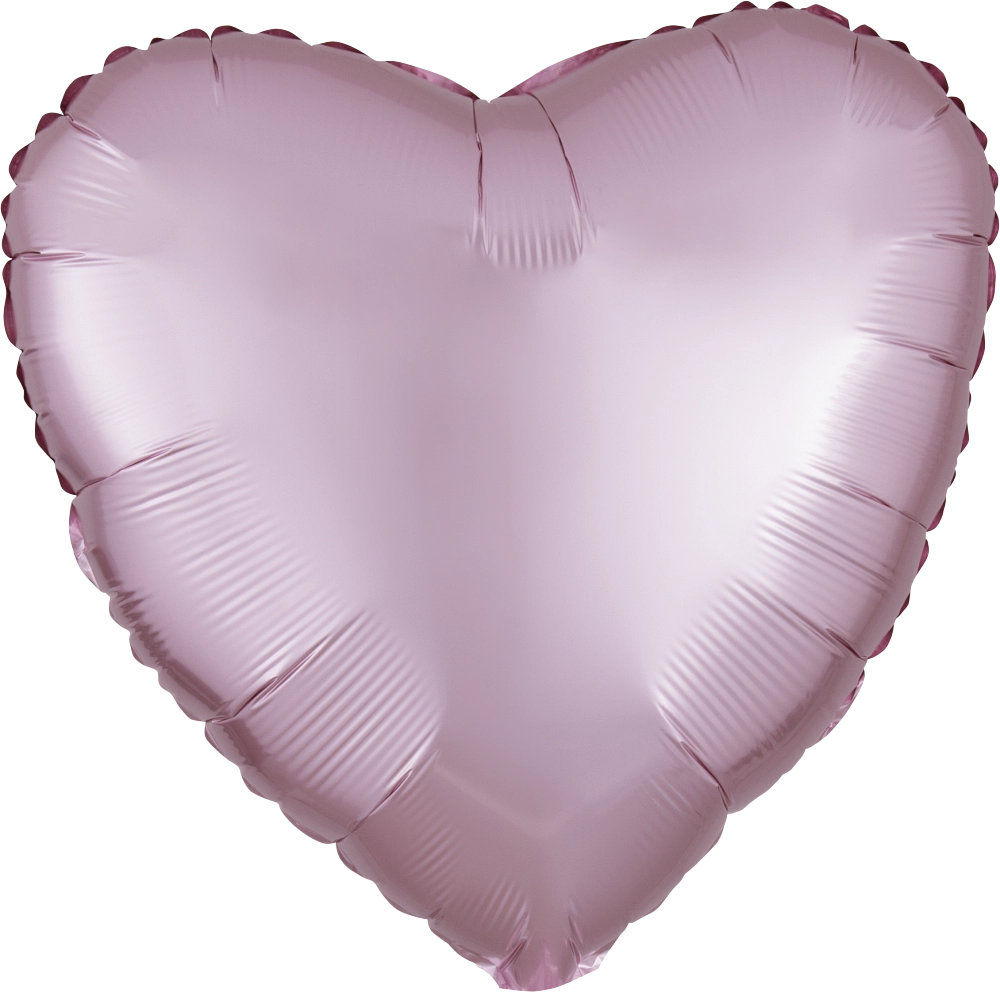 17" Pastel Pink Satin Luxe Heart Foil