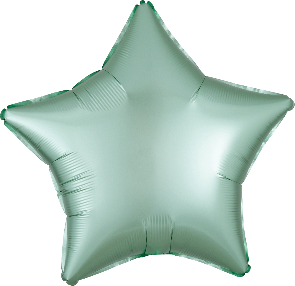 17" Mint Green Satin Luxe Star Foil