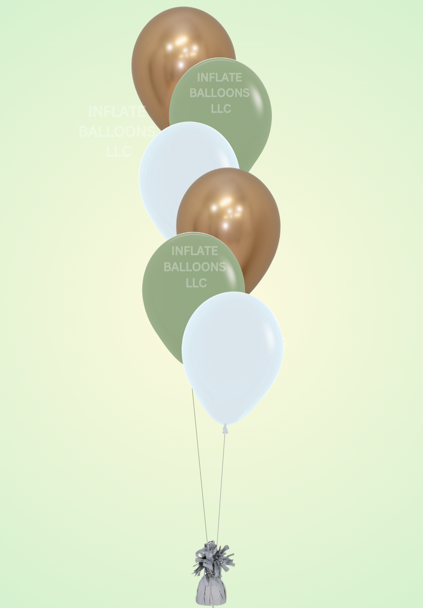Eucalyptus, Gold & White - Latex Bunch