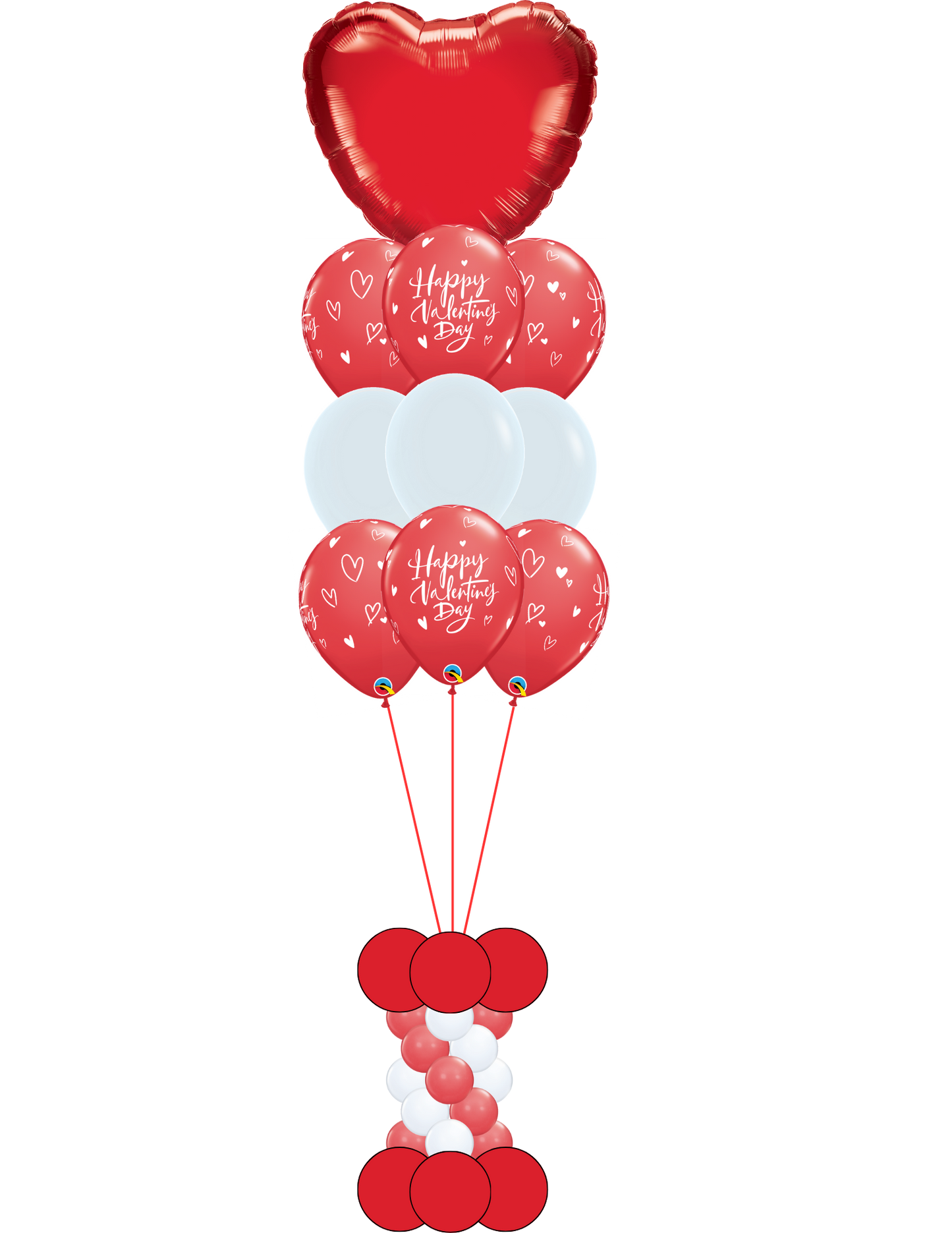 Pillar of Love Helium Column Bouquet - Sold Each