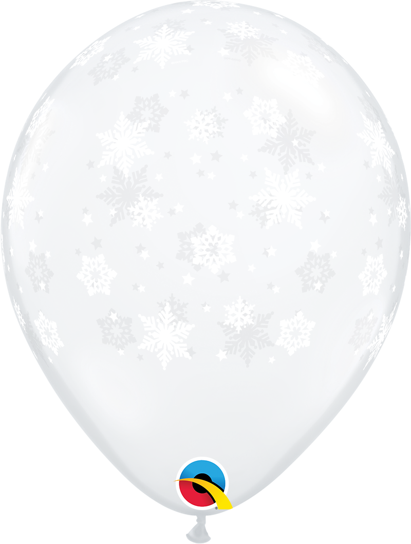 11" Latex - Snowflake & Sparkle - Clear