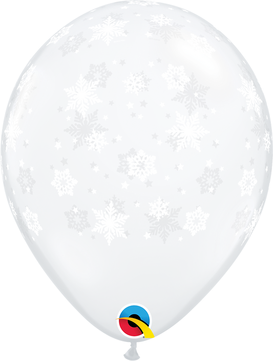 11" Latex - Snowflake & Sparkle - Clear