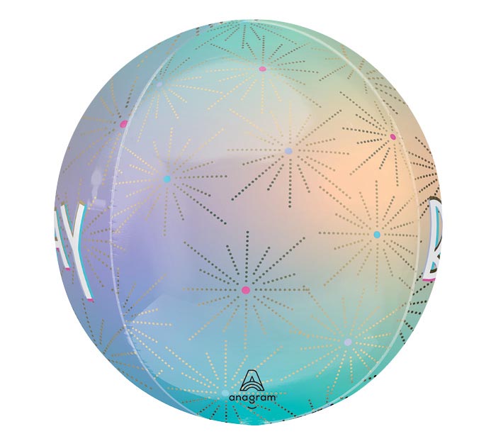 Happy Birthday Pastel Dream Orbz Sphere Balloon