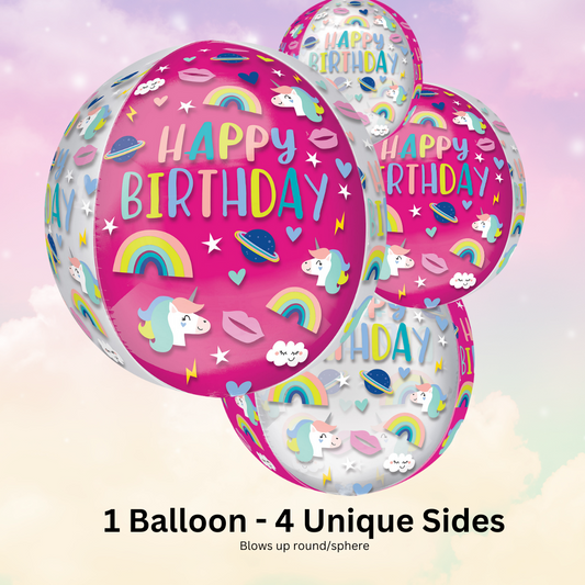 16" Birthday Trendy Icons Orbz Foil Balloon