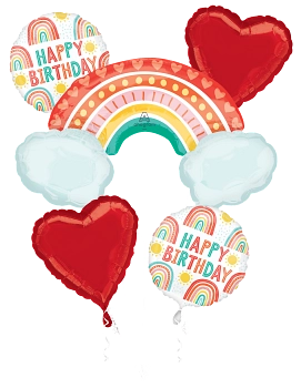 Retro Rainbow Happy Birthday Bouquet