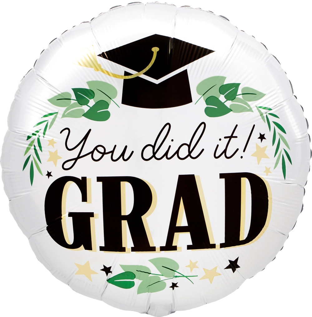 18" Satin You Did It Ivy Grad Foil Balloon