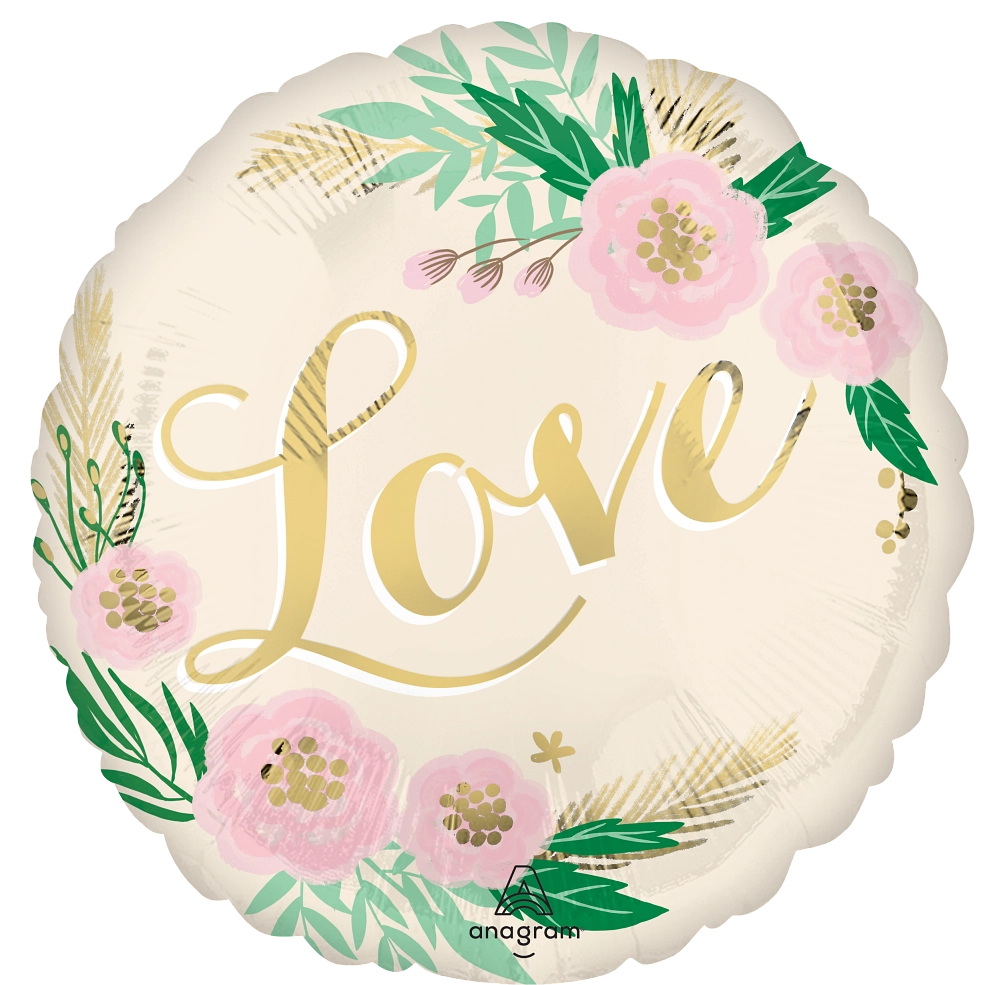17" Natural Wedding Love Foil Balloon