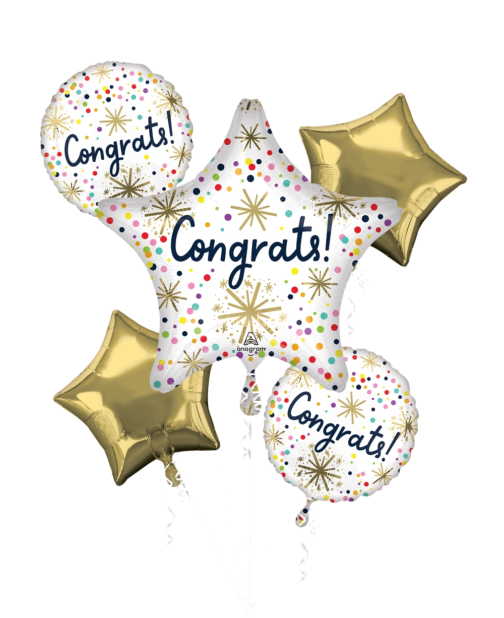 Confetti Sprinkle Congrats Foil Balloon Bouquet
