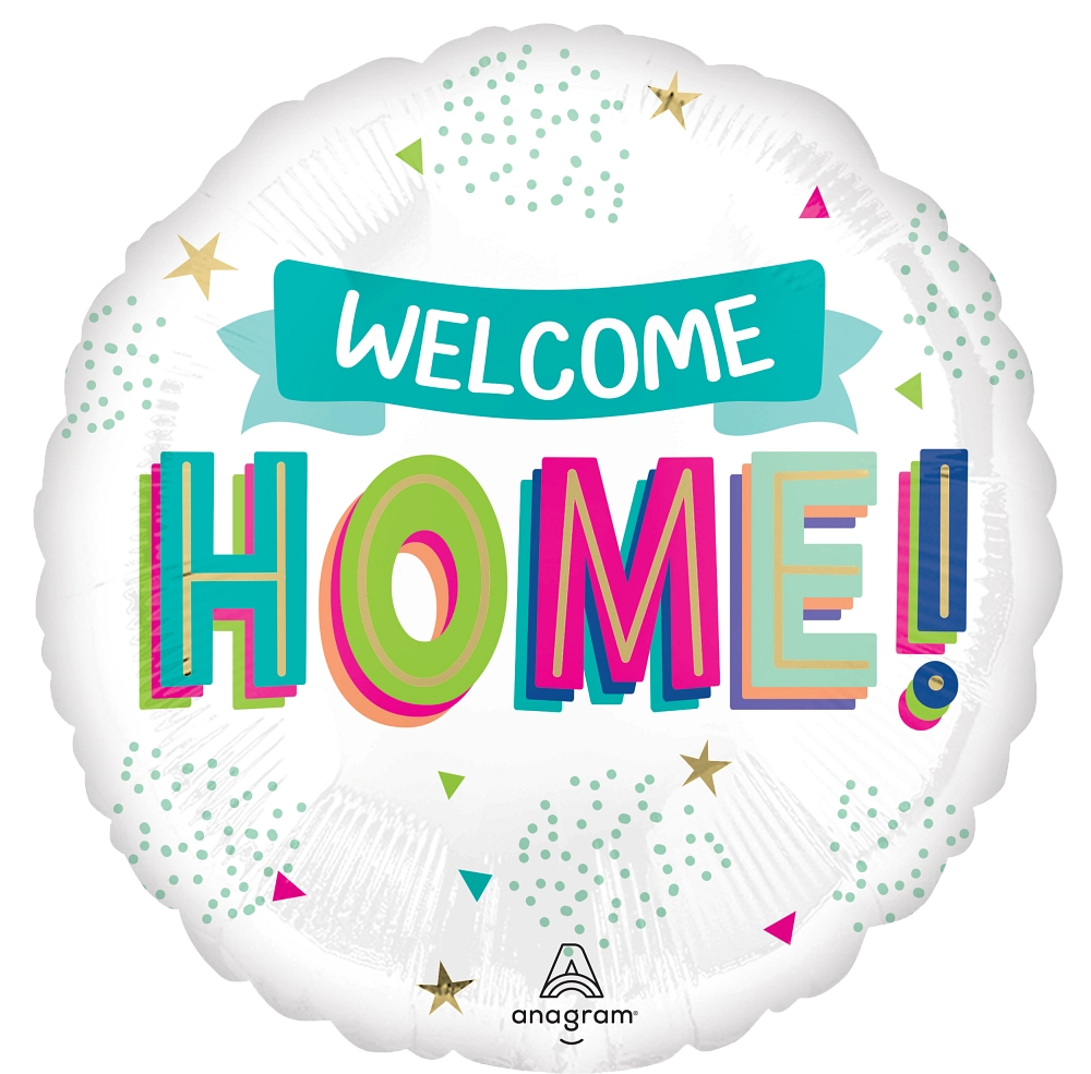 17" Welcome Home Banner & Dots Foil Balloon