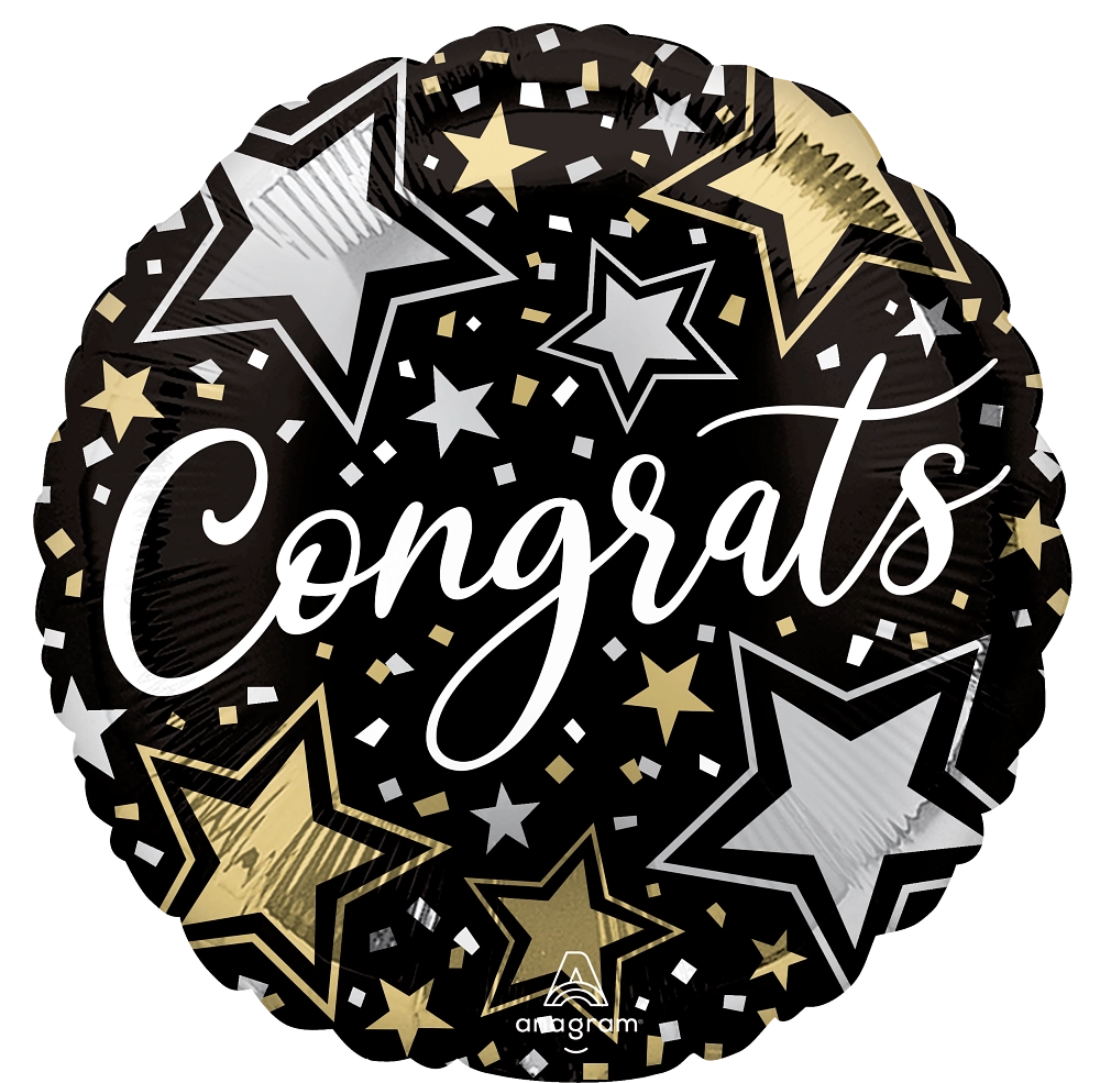 17" Congrats Stars Foil Balloon