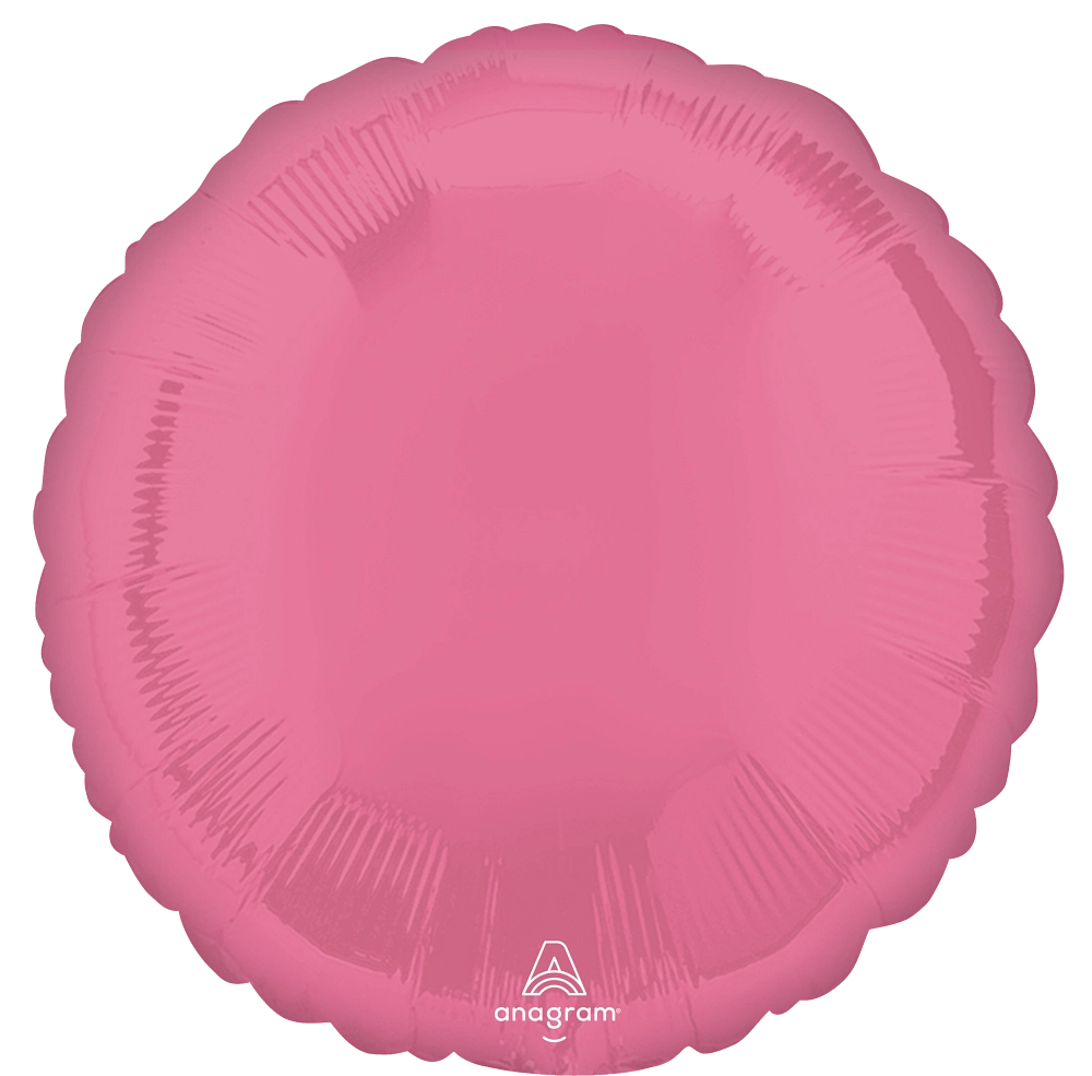 18" Vibrant Circle Round Pink Foil Balloon