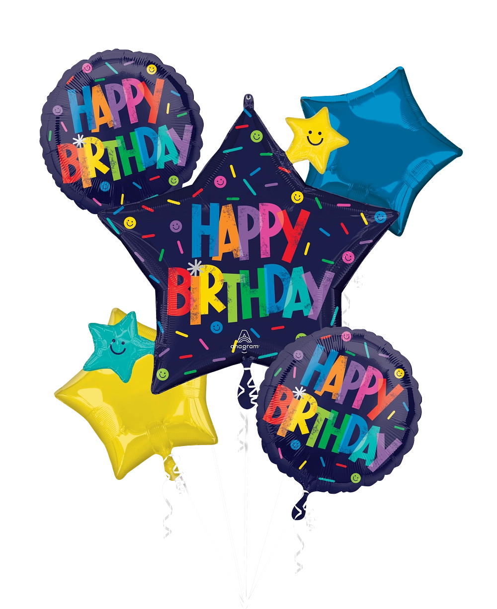 Happy Birthday Bold Foil Balloon Bouquet