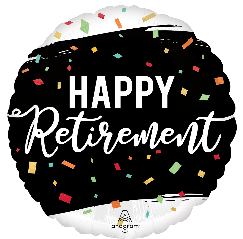 17" Happy Retirement Confetti Foil
