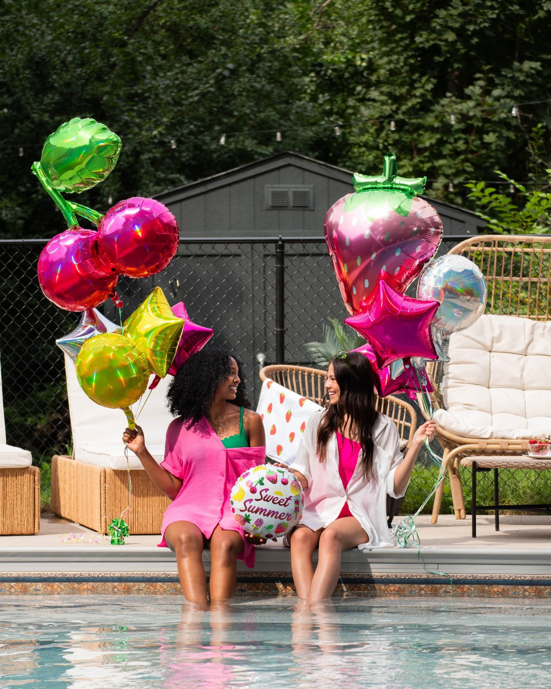 30" Iridescent Cherries - Foil SuperShape Balloon